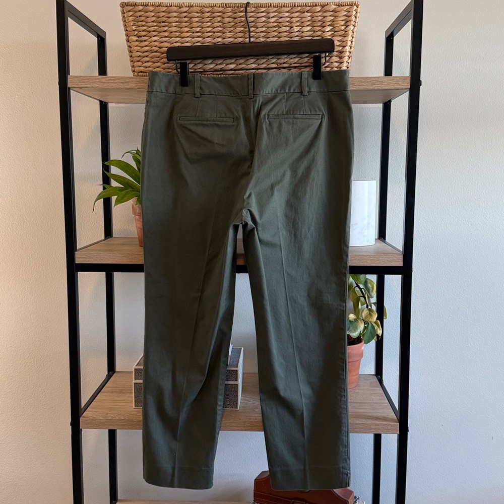 Talbots The Perfect Crop Green Woven Twill Chino Casual Dress Pant Trouser, 10 - Picture 4 of 7